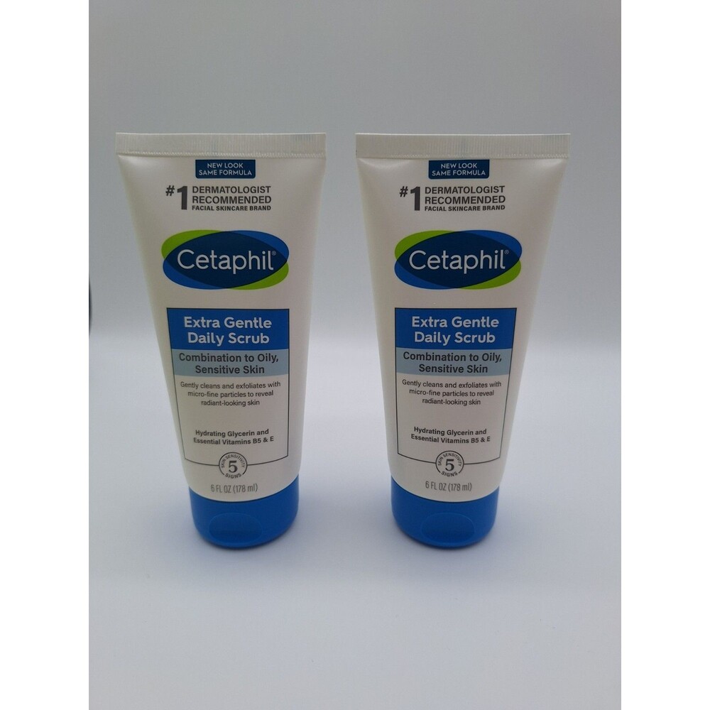 2 Pack Cetaphil Extra Gentle Daily Scrub - 6 fl oz Ea Combo Oily Sensitive Skin